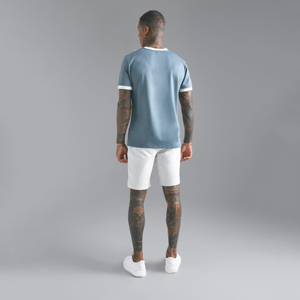 Personnaliser la mode décontractée imprimée hiver hommes couleur unie 2 pièces ensemble court t-shirt et short - Product Image 4
