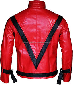 แจ็คเก็ตหนังผู้ชายสีแดงร้อนภาพยนตร์เครื่องแต่งกายคนดังคอลเลกชันทําเอง PU หรือแจ็คเก็ตหนังแท้ - Product Image 2