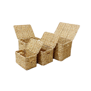 Cesto de jacinto de agua natural con asas Cesta de almacenamiento hecha a mano para ropa de Vietnam - Product Image 6