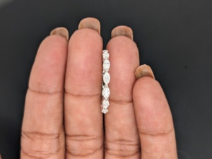 1.20 Ct Marquise Cut Lab Grown Diamond Femmes Solide 14K Blanc Vintage Alliance Full Eternity Bijoux Cadeau D'anniversaire - Product Image 5