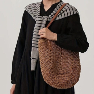 Vente en gros de sac de plage en jute tissé à la main d'été 100% pour femmes sac à main à bandoulière avec fermeture éclair tissu en dentelle sergé pour filles élégantes de voiture - Product Image 2