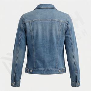 Veste en jean longue extensible pour femme, sur mesure, en coton, couleur personnalisée, hiver, unie, grande taille, mode, élégante, vêtement d'extérieur - Product Image 2