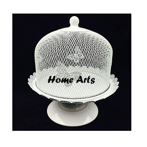 Soporte para servir pasteles de color negro de hierro con cúpula Soporte para servir frutas de calidad premium con cúpula para los más vendidos - Product Image 2