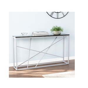 Table console moderne en métal de finition noire avec le dessus parfait pour la décoration intérieure de luxe et l'affichage élégant - Product Image 6