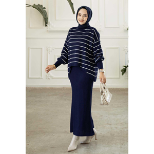 Pinstripe Crop 2 Piezas Set Azul Marino - Product Image 2