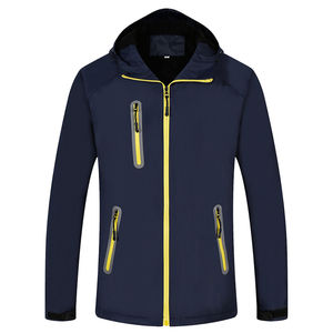 Men's Lightweight Customized Softshell Rain Jacket High Quality Waterproof Outdoor Hooded Fabric Collar for Winter Wholesale - Product Image 5