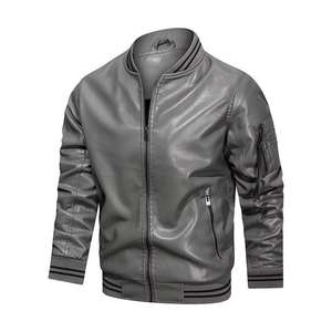 High Quality Casual Biker <b>Black</b> Pu Motorcycle Leather Plus Size <b>Men</b> Jackets Custom Stylish Vegan Leather Jackets for <b>Men</b> - Product Image 3