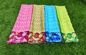 เสื้อส่าหรีทำจากผ้านุ่มพิมพ์ลายสไตล์โมเดิร์นพร้อมเสื้อสำหรับงานแต่งงานสวมใส่ทุกวัน - Product Image 3