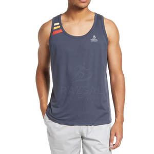 Custom Made Men's <b>Workout</b> <b>Tank</b> <b>Top</b> 100% Cotton Quick Dry Breathable Gym Clothing Knitted Casual Style - Product Image 2