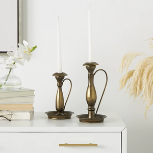 Porte-bougie doré de luxe moderne pour la décoration de la maison, accent décoratif pour la table, support de bougie - Product Image 6