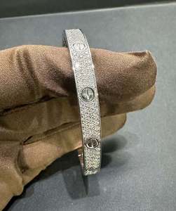 VVS Moissanite Bracelet en argent sterling 925 plaqué or blanc, le testeur de diamants - Product Image 3