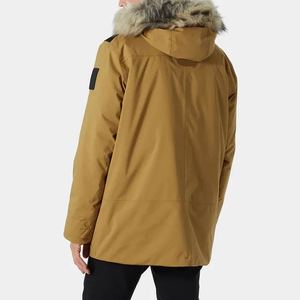Parka d'hiver pour homme de qualité supérieure, imperméable, à capuche, longue, avec logo sur le devant, en polyester et nylon écologiques, vêtement décontracté - Product Image 2