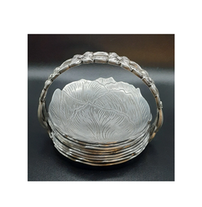 Dessous de verre en pierre en aluminium fait à la main tasse à café sous-verres en verre sous-verres écologiques à usage fait main à bas prix - Product Image 3