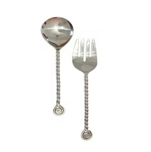New Arrival Decorative Stainless Steel Gold <b>Salad</b> Server Set Handmade Marble Handle Eco-Friendly Dishwasher Safe <b>Salad</b> Tools for - Product Image 4