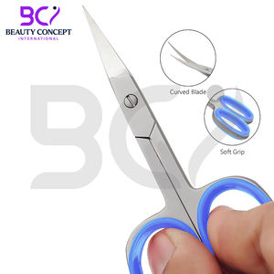 Mango antideslizante de color azul Buena calidad Haga su propia tarifa al por mayor Hecho en Pakistán Tijeras para cutículas de acero - Product Image 2