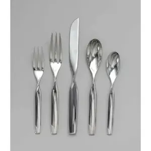 Ensemble de couverts en acier inoxydable au design élégant, parfait pour les repas de mariage et la vaisselle, utilisez des couverts en argent - Product Image 2