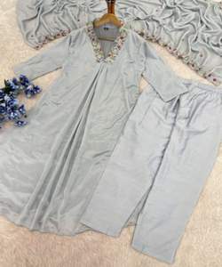 Ethnique à la mode soie filet à broder fil séquence travail Salwar Kameez costume fantaisie mariages Dupatta vêtement prix de gros - Product Image 5