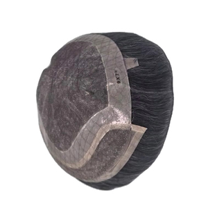 Peluca de Cabello Humano con Frente de Encaje para Hombre, Cabello Remy Indio, Cabello Taz de Bangladesh, Onda Profunda, Trama Única, 50% Gris - Product Image 2