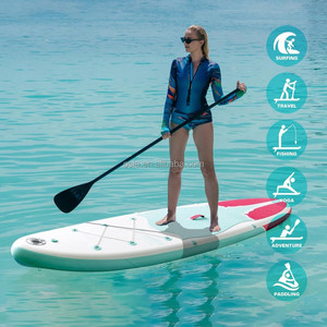Planche à pagaie gonflable à <span class=keywords><strong>double</strong></span> <span class=keywords><strong>couche</strong></span> avec impression UV, nouveau design, modèle ISUP, polyvalente, en PVC/EVA, couleur bois rose, tendance - Product Image 6