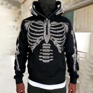 Sweat à capuche pour homme coupe normale sweat-shirt zippé épais GSM Streetwear sweat à capuche mode avec broderie en strass personnalisé - Product Image 6