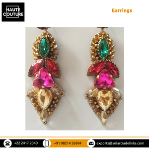 Colección Única de Pendientes Largos de 8 cm con Cristales y Cuentas Facetadas Bordados a Mano para Mujer en Oferta - Product Image 4