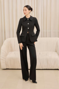 Blazer Vietnam AUREA, Sólido, Elegante/Vintage/Clásico Moderno, Estructurado, Grueso, con Detalle de Botones y Abertura Trasera KA57 - Product Image 4