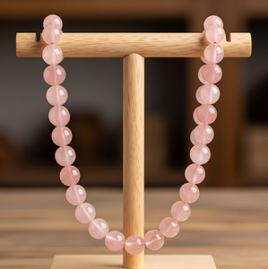 Comprar collar de cuentas de cuarzo rosa de tendencia para mujer 18 pulgadas plata 925 cerradura diseño anudado a mano accesorio de moda regalo - Product Image 2