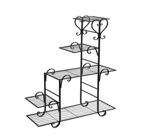 Support de plante rond en fer noir avec un design durable et écologique pour la décoration de jardin extérieur et intérieur - Product Image 6