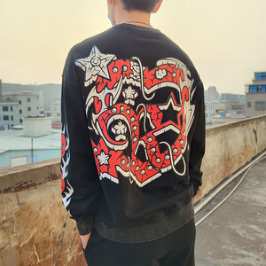 OEM Personnalisé DTG Impression Personnalisée Vintage Col Ras du Cou Surdimensionné Col Ras du Cou Délavé à l'Acide Sweatshirts pour Hommes - Product Image 3