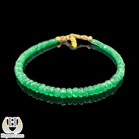 Bracelet unisexe en argent avec perles d'émeraude naturelle véritable verte facettée de 4 mm, traitée thermiquement, origine Zambie, pierre de naissance de mai, anniversaire