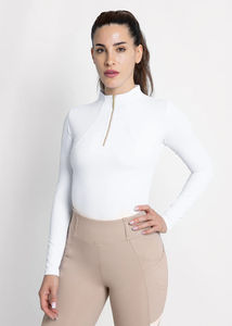 Camiseta deportiva de equitación para mujer, tejido elástico transpirable, ligera, que absorbe la humedad, top ecuestre para montar en verano - Product Image 6