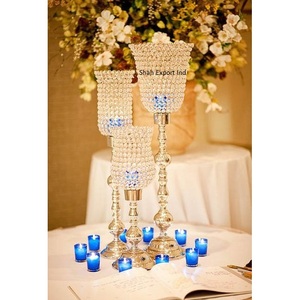 Centres de table de mariage en cristal dernier modèle, porte-ouragans pour fêtes d'événements de mariage, fournitures d'éclairage et de décoration - Product Image 1