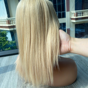 LINU Cabello Humano Virgen Rubio Vietnamita Doble Trama para Extensiones de Encaje Frontal y Parte en U, 250% de Densidad, HD Transparente, Base de Encaje de 300gr - Product Image 1