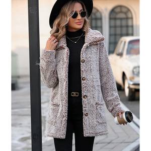 Blazer long décontracté pour femme à double boutonnage, personnalisé, 2026, élégant, en laine mélangée, motif à carreaux - Product Image 5