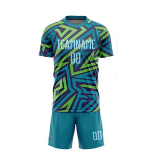 Service OME personnalisé, ensemble d'uniformes de football pour adultes, maillot et short à séchage rapide à sublimation pour équipes de football léger - Product Image 1