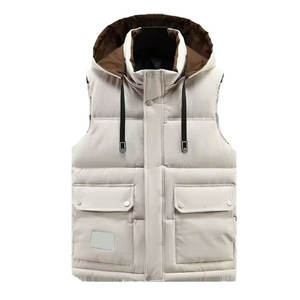 Chaleco con Capucha Unisex Informal de Invierno, de Algodón y Poliéster, con Cierre de Botones y Cremallera, Antipilling, Ropa Exterior, Logotipo Personalizado - Product Image 1