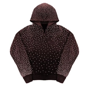 Pull en molleton 100% coton de qualité supérieure, unisexe, chaud pour l'hiver, avec strass, motif artistique en cristal, streetwear, boutique, commandes en gros - Product Image 2