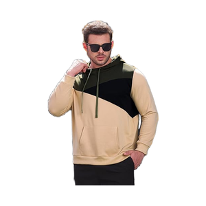 Sweat à capuche pour homme avec motif de blocs de couleurs-Sweat-shirt tendance à manches longues avec poche kangourou, coupe confortable et moderne - Product Image 1