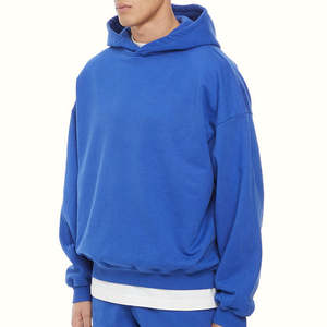 Sweat-shirt à capuche oversize pour homme 100% coton, design de logo personnalisé, épaules tombantes, molleton épais, motif uni, taille XS - Product Image 4