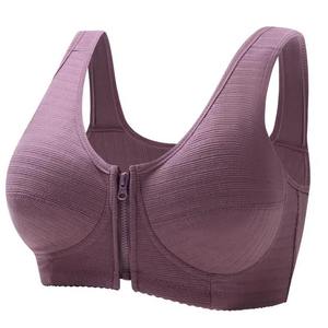 Sujetador con cremallera frontal para mujer, ropa interior de alta elasticidad, súper suave, absorción de sudor, sin anillo de acero, sujetador para mujeres mayores - Product Image 5