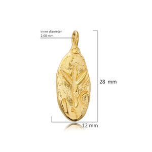 Viking Algiz Rune pendentif en argent breloque en argent sterling 925 pendentif turc fait à la main bijoux fins - Product Image 2