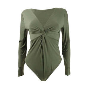 Bar III Body attillato da donna verde taglia grande con dettagli intrecciati - Product Image 2