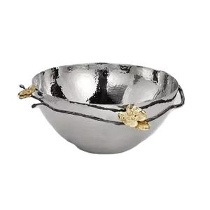 Cuenco de servicio elegante para el hogar, Hotel, restaurante, frutas, decoración de color plateado, diseño moderno, plato de Metal para sopa, ensalada, mesas - Product Image 1