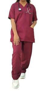 Scrubs médicaux OEM uniformes rouges résistants à l'eau de Javel tenue d'infirmière et de médecin prix bon marché de gros - Product Image 5