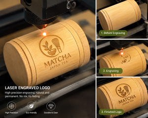 Recipiente de Bambú Ecológico para Té Matcha Estilo Zen Asiático, Tapa de Madera Natural, Recipiente Reutilizable para Guardar Té Matcha en Polvo, para el Hogar o Cafetería - Product Image 2