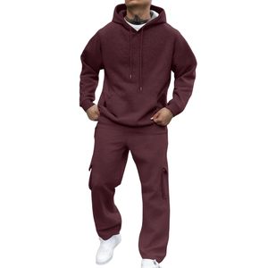Vente en gros Streetwear Pantalon de survêtement à capuche Survêtements pour hommes Tissu tricoté respirant 2 pièces Ensemble Fabricant OEM Ensembles jogging décontracté - Product Image 1