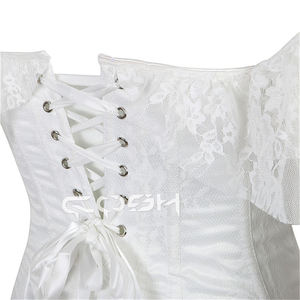 ชุดคอร์เซ็ทแต่งงานลูกไม้สีขาวแบบโอเวอร์บัสท์พร้อมแขนเสื้อแบบเปิดไหล่ |   เสื้อคอร์เซ็ทเจ้าสาวสุดหรูสำหรับผู้หญิง - Product Image 4