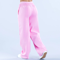 Premium Rose Clair Femmes Revive Oversize Fit Joggers À Jambes Larges Tissu Doux Femmes Pantalons De Survêtement Femmes Pantalons Et Pantalons