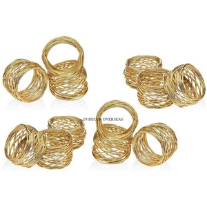 Anillos de Servilleta de Lujo con Diseño de Hojas, Chapados en Oro de Alta Calidad, Fabricados en Aluminio Fundido, Aspecto Atractivo, Forma Redonda, a un Precio Impresionante - Product Image 5