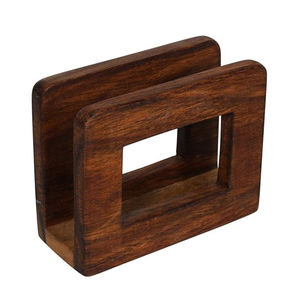 Porte-serviettes droit en bois au design moderne Porte-serviettes en bois fabriqué à la main avec incrustation de feuilles pour la décoration de la maison ou de la fête - Product Image 6